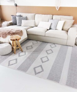 Vloerkleed Triangle Joy de Vivre Kunstwol - grijs - sfeer, thumbnail Vloerkleed Triangle Joy de Vivre Kunstwol - grijs - sfeer, thumbnail