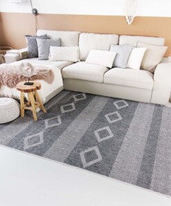 Vloerkleed Triangle Joy de Vivre Kunstwol - grijs - sfeer, thumbnail Vloerkleed Triangle Joy de Vivre Kunstwol - grijs - sfeer, thumbnail