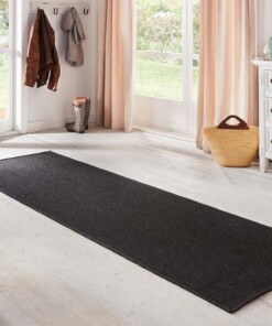 Loper binnen & buiten Sisal look - zwart - sfeer