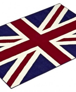 Modern vloerkleed Union Flag - rood/blauw - overzicht schuin, thumbnail