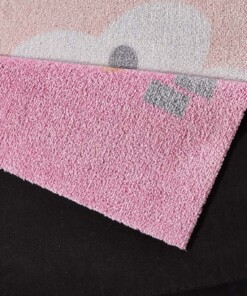 Vloerkleed prinsessenkasteel - roze - Wasbaar 30°C - close up