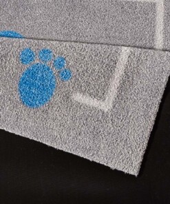 Vloerkleed teddybeer - Blauw - Wasbaar 30°C - close up