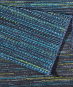 Binnen & buiten vloerkleed Lotus - blauw - close up, thumbnail