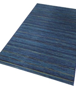 Binnen & buiten vloerkleed Lotus - blauw - overzicht schuin, thumbnail