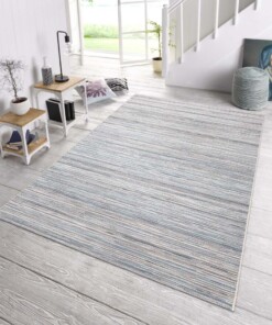 Binnen & buiten vloerkleed Lotus - lichtgrijs/blauw - sfeer, thumbnail