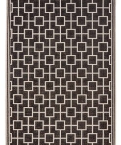 Binnen & buiten vloerkleed Bay - zwart - overzicht boven, thumbnail