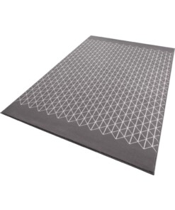 Design vloerkleed Twist - grijs/crème - overzicht schuin, thumbnail