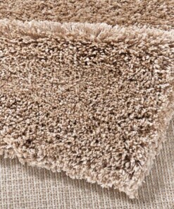 Hoogpolig modern vloerkleed Venice - bruin - close up, thumbnail
