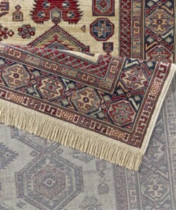 Klassiek vloerkleed Cult - crème/donkerrood - close up, thumbnail