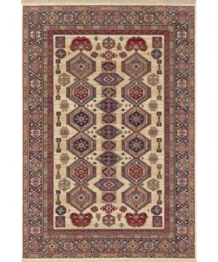 Klassiek vloerkleed Cult - crème/donkerrood - overzicht boven, thumbnail