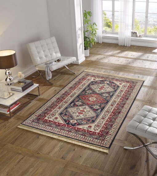 Klassiek vloerkleed Cult - rood/blauw - sfeer