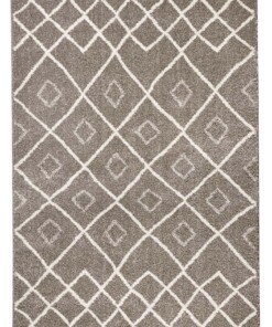 Hoogpolig modern vloerkleed Maison - taupe/crème - overzicht boven, thumbnail