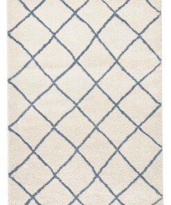 Modern design vloerkleed ruiten Diva - crème/blauw - overzicht boven, thumbnail