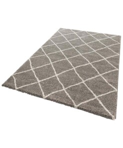 Modern design vloerkleed ruiten Diva - taupe/crème - overzicht schuin, thumbnail