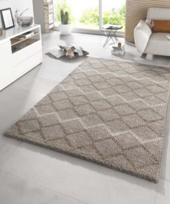 Hoogpolig Vloerkleed Nouveau - taupe/bruin - sfeer