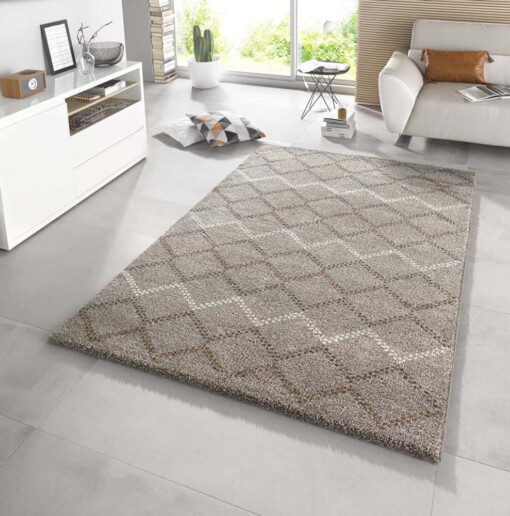 Hoogpolig Vloerkleed Nouveau - taupe/bruin - sfeer