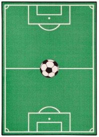Kindervloerkleed voetbalveld & voetbal - groen - overzicht boven, thumbnail Kindervloerkleed voetbalveld & voetbal - groen - overzicht boven, thumbnail