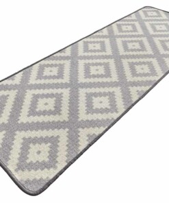 Moderne keukenloper ruiten Diamond - grijs/crème - overzicht schuin, thumbnail Moderne keukenloper ruiten Diamond - grijs/crème - overzicht schuin, thumbnail