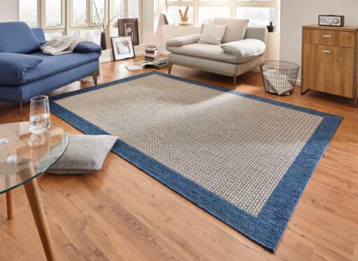 Modern vloerkleed Simple - blauw - sfeer