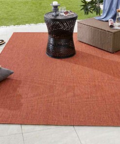 Binnen & buiten vloerkleed effen Match - terracotta - sfeer