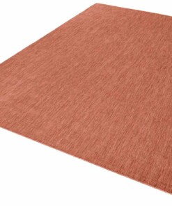 Binnen & buiten vloerkleed effen Match - terracotta - overzicht schuin