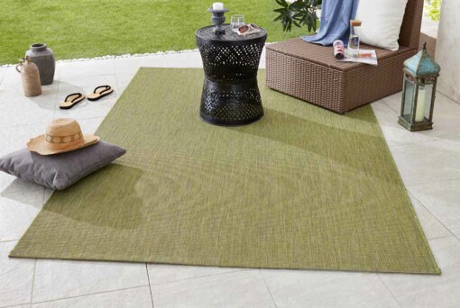 Binnen & buiten vloerkleed effen Match - groen - sfeer