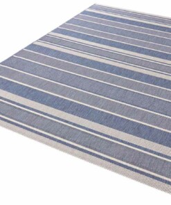 Binnen & buiten vloerkleed Strap - blauw - overzicht schuin, thumbnail