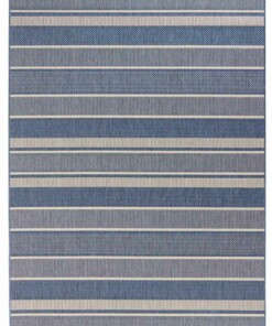 Binnen & buiten vloerkleed Strap - blauw - overzicht boven, thumbnail