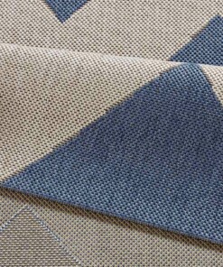 Binnen & buiten vloerkleed zigzag Unique - blauw - close up, thumbnail