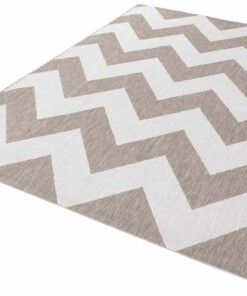 Binnen & buiten vloerkleed zigzag Unique - beige - overzicht schuin, thumbnail Binnen & buiten vloerkleed zigzag Unique - beige - overzicht schuin, thumbnail