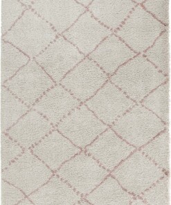 Hoogpolig vloerkleed geruit Allure - crème/roze - overzicht boven, thumbnail Hoogpolig vloerkleed geruit Allure - crème/roze - overzicht boven, thumbnail