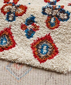 Hoogpolig vloerkleed Muse - crème - close up, thumbnail