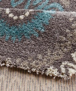 Hoogpolig vloerkleed Globe - grijs - close up, thumbnail Hoogpolig vloerkleed Globe - grijs - close up, thumbnail