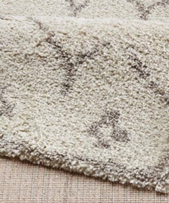 Hoogpolig vloerkleed Frame - crème/grijs - close up, thumbnail