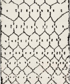 Hoogpolig vloerkleed Frame - wit/zwart - overzicht boven, thumbnail Hoogpolig vloerkleed Frame - wit/zwart - overzicht boven, thumbnail