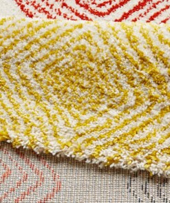 Hoogpolig vloerkleed ruiten Wire - meerkleurig - close up, thumbnail Hoogpolig vloerkleed ruiten Wire - meerkleurig - close up, thumbnail