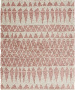 Hoogpolig vloerkleed Inspire - roze/crème - overzicht boven, thumbnail