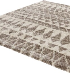 Hoogpolig vloerkleed Inspire - grijs/crème - overzicht schuin, thumbnail