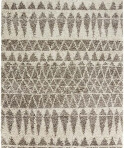 Hoogpolig vloerkleed Inspire - grijs/crème - overzicht boven, thumbnail