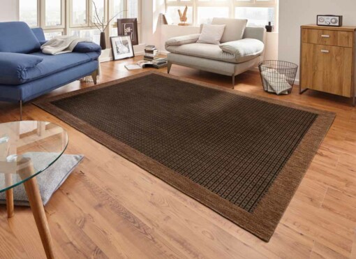 Modern vloerkleed Simple - donkerbruin - sfeer