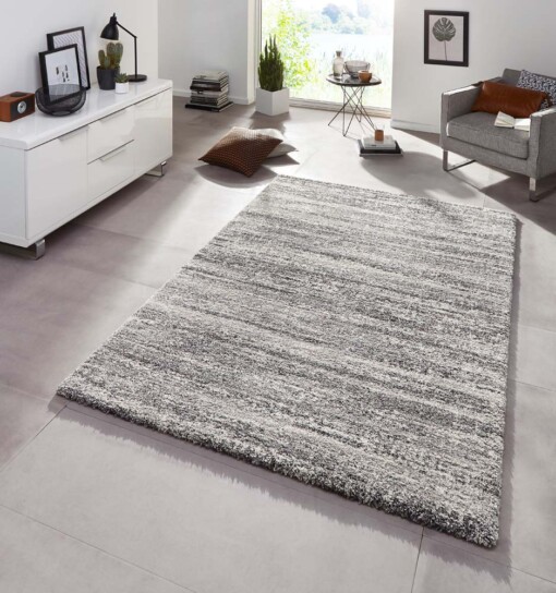 Hoogpolig vloerkleed Granite - grijs - sfeer