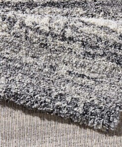 Hoogpolig vloerkleed Gravel - grijs - close up, thumbnail