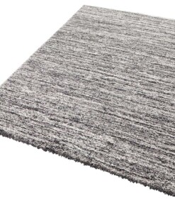 Hoogpolig vloerkleed Gravel - grijs - overzicht schuin, thumbnail