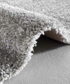Hoogpolig modern vloerkleed effen Glam - zilver - close up, thumbnail