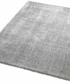 Hoogpolig modern vloerkleed effen Glam - zilver - overzicht schuin, thumbnail