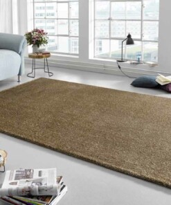 Hoogpolig modern vloerkleed effen Glam - taupe - sfeer