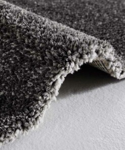 Hoogpolig modern vloerkleed effen Glam - antraciet - close up