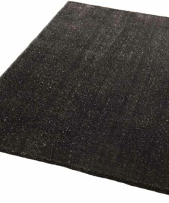 Hoogpolig modern vloerkleed effen Glam - antraciet - overzicht schuin, thumbnail