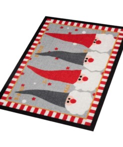 Deurmat kerst Gnomes Wasbaar 30°C - overzicht schuin, thumbnail