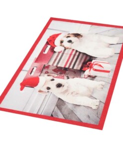 Deurmat kerst kersthonden Wasbaar 30°C - rood - overzicht schuin, thumbnail Deurmat kerst kersthonden Wasbaar 30°C - rood - overzicht schuin, thumbnail
